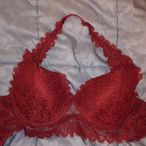 Victoria’s Secret Red Lace Halter Bra